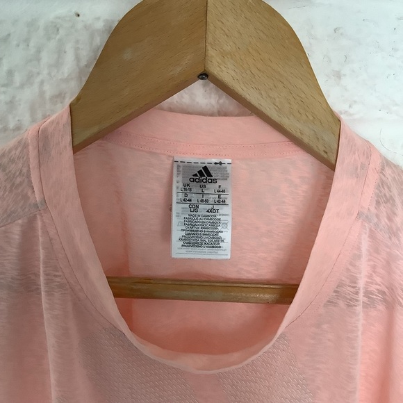 Adidas Oversize T Shirt - Size L 16/18 - Peach - Cotton - P2P 23โ - Picture 7 of 8